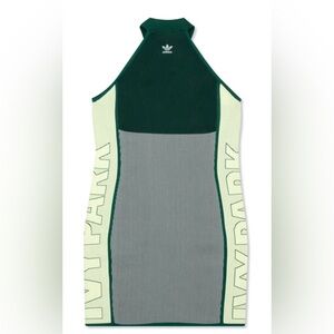 Adidas Originals x Ivy Park Knitted Logo Dress Dark Green/Green Tint – Feature